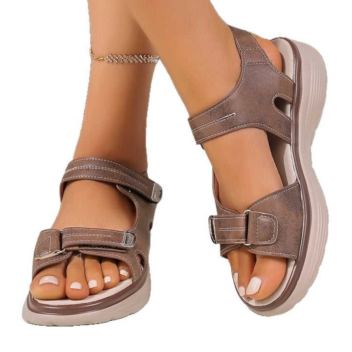 Damen verstellbare Sandalen mit Komfort-Fußbett und stabiler Sohle Drune