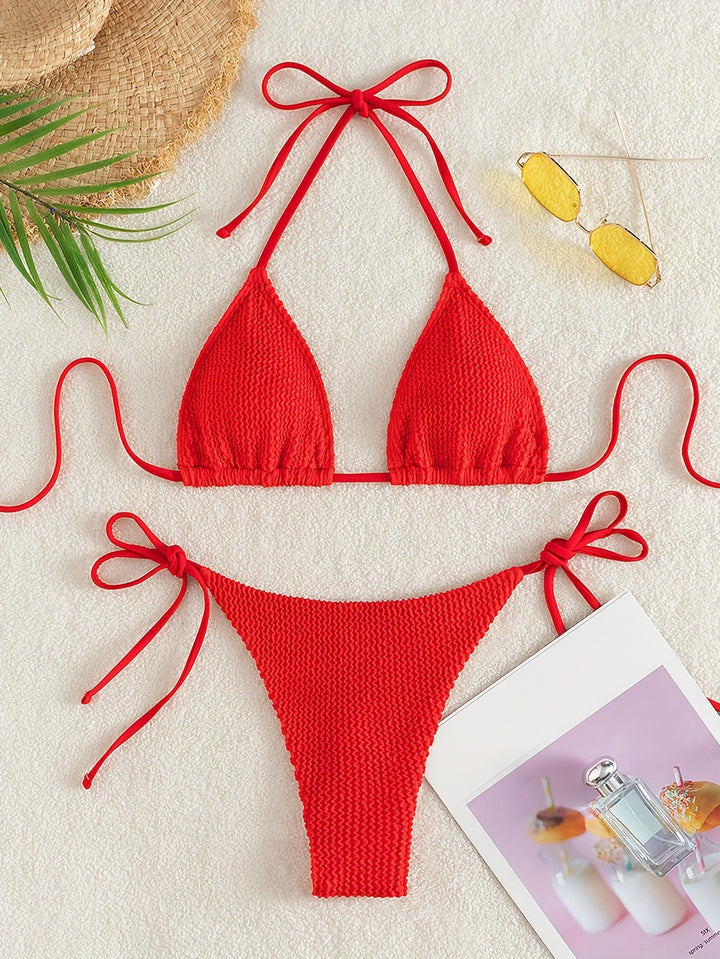 Damen Triangel-Bikini-Set mit verstellbaren Bindebändern Drune