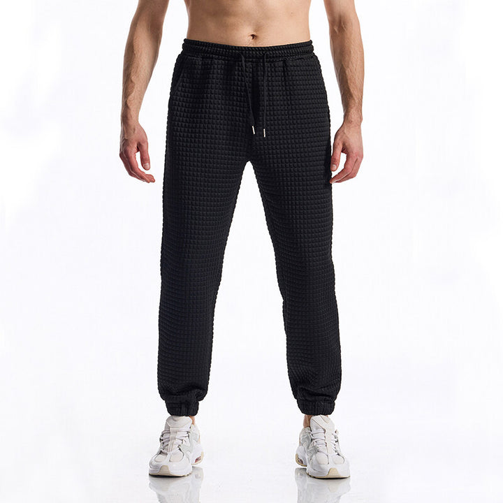 Herren Strukturierte Waffel-Jogginghose mit elastischem Bund und schmal zulaufendem Bein Drune