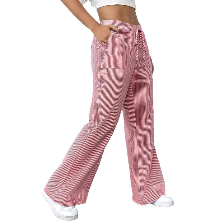 Damen nan weite Baumwoll-Loungehose mit Tunnelzug und Seitentaschen Drune