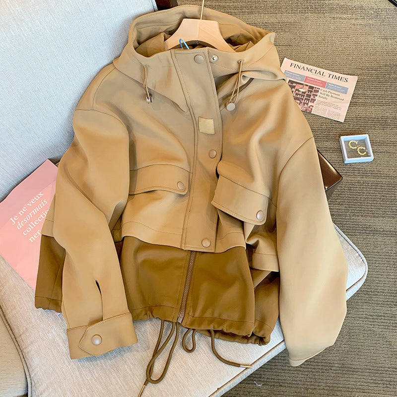 Damen Moderne Übergangsjacke mit hohem Kragen Drune