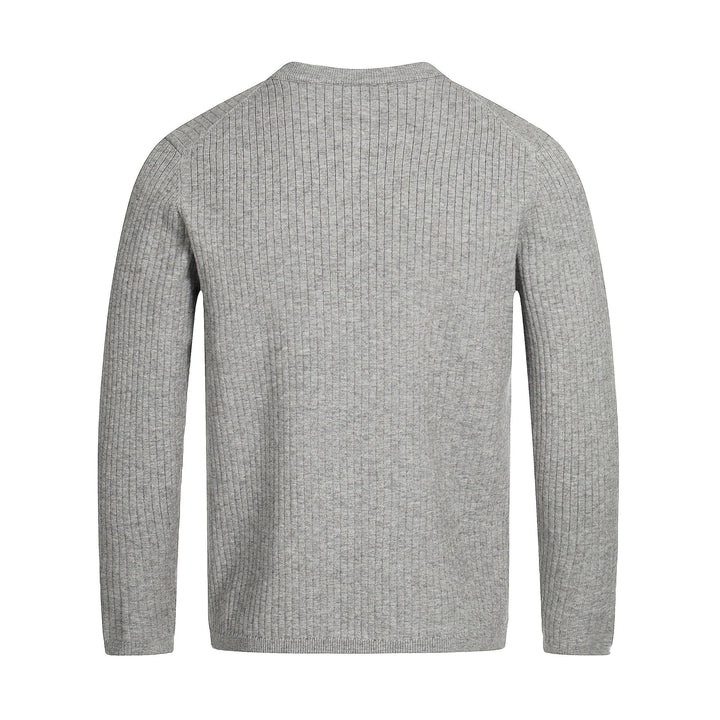 Unisex Rippstrick-Halbzip-Pullover mit schmaler Silhouette und Troyerkragen Drune
