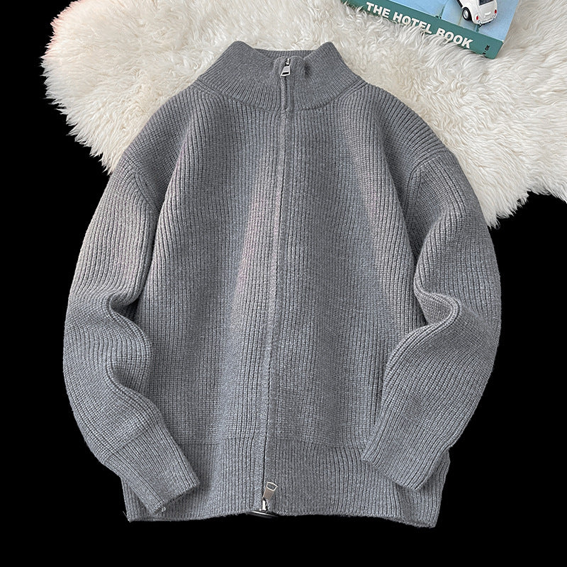 Damen Modischer Strickpullover mit hohem Kragen Drune