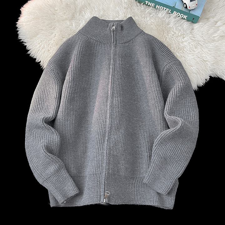 Damen Modischer Strickpullover mit hohem Kragen Drune
