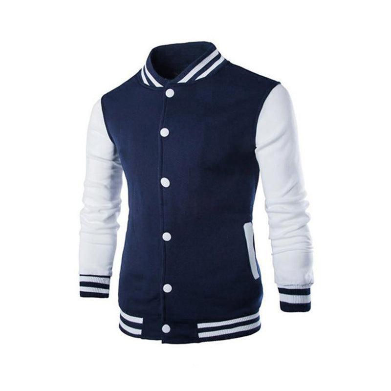 Herren nan klassische Collegejacke im Baseballstil mit kontrastärmeln und Rippbündchen Drune
