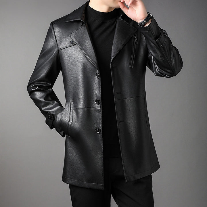 Herren Modische Kunstlederjacke Drune