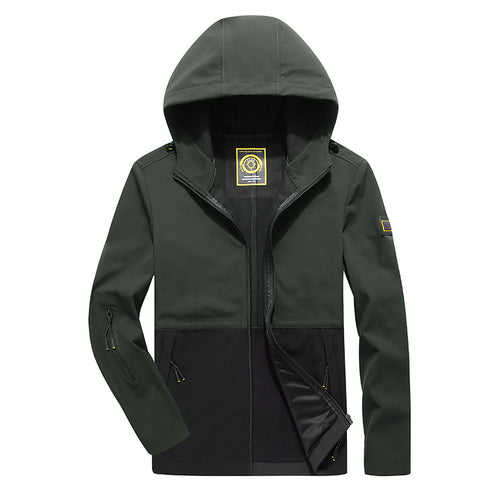 Herren leichte Softshell-Hybridjacke mit Kapuze wind- und wasserabweisend Drune