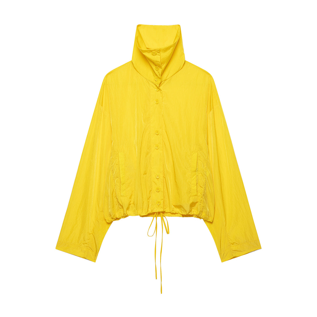Damen Leichte wattierte Windjacke mit Stehkragen und Polka‑Dot‑Print Drune
