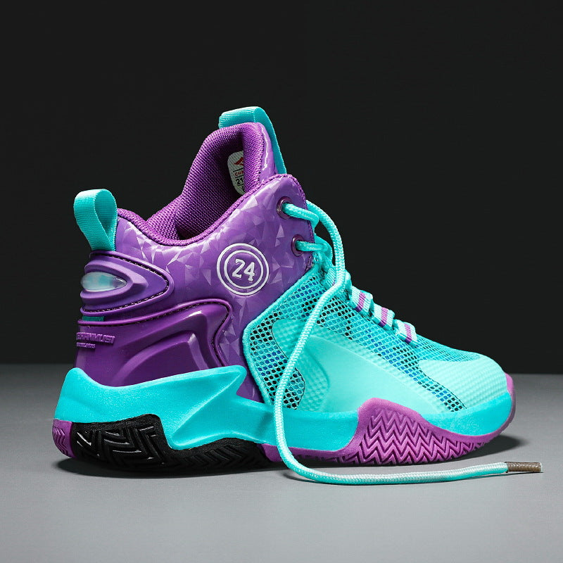 Herren Basketball-High-Top Sneaker mit geometrischem Struktur-Obermaterial und griffiger Herringbone-Sohle Drune