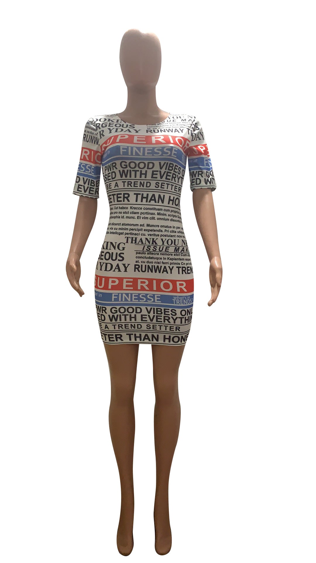 Damen Kurzarm Kleid Drune