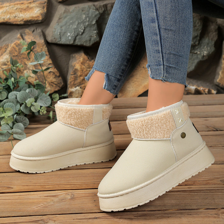 Damen Gefütterte Plateau‑Winterboots mit Teddyfutter und Slip‑On‑Schaft Drune