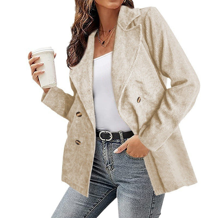 Damen Modernes Cordblazer mit lässigem Schnitt und praktischen Taschen Drune