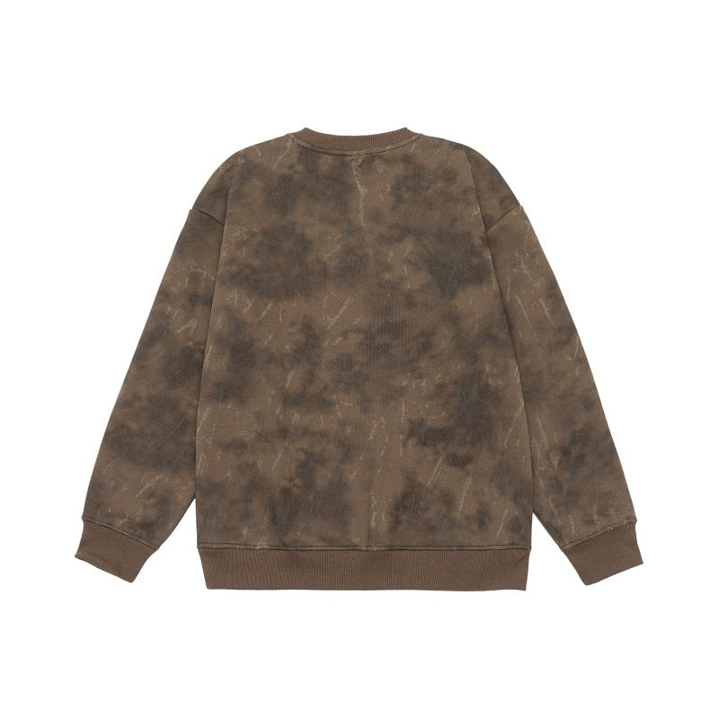 Unisex Oversize Sweatshirt mit Vintage‑Camouflage‑Optik und gerippten Bündchen Drune