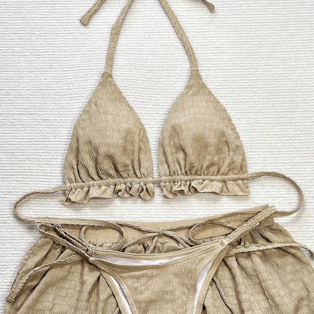 Damen Triangel-Bikini-Set mit lässigen Shorts Drune