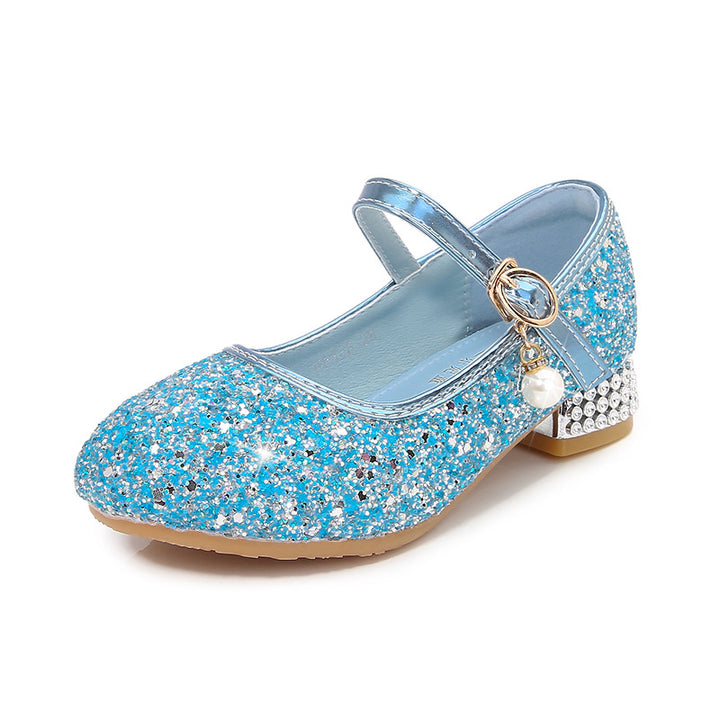 Mädchen Glitzernde Mary Jane Ballerinas mit dekorativem Riemchen und modischem Absatz Drune