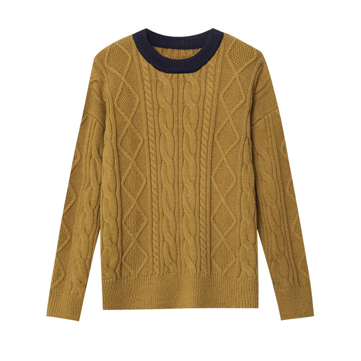 Damen Grob gestrickter Pullover mit Zopfmuster Drune