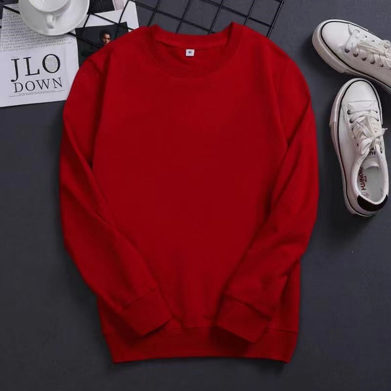 Herren Feines Rundhals‑Sweatshirt aus Baumwollmix mit gerippten Bündchen Drune