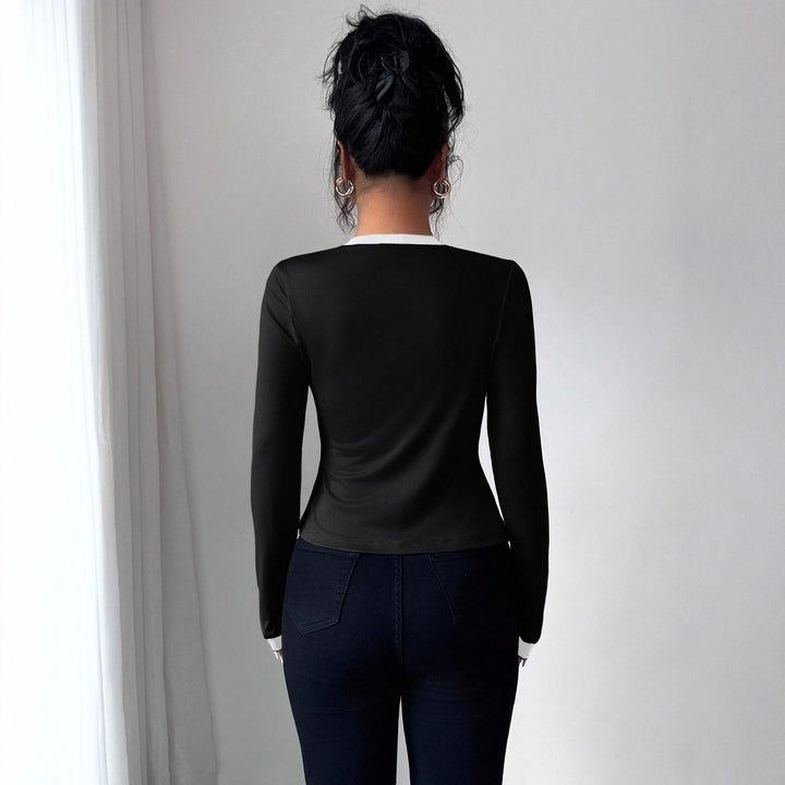 Damen nan tailliertes Jäckchen mit integriertem Bustier-Einsatz und Kontrastbesatz Drune