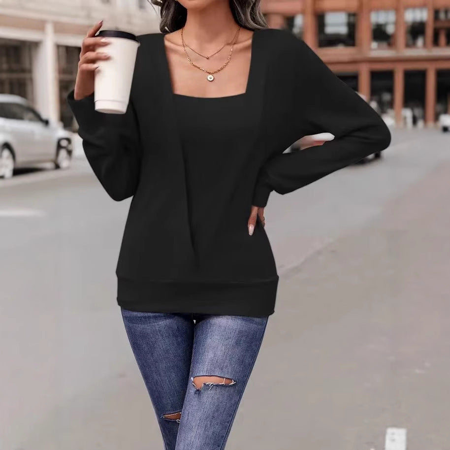Damen eleganter Pullover mit V-Ausschnitt und schickem Details Drune