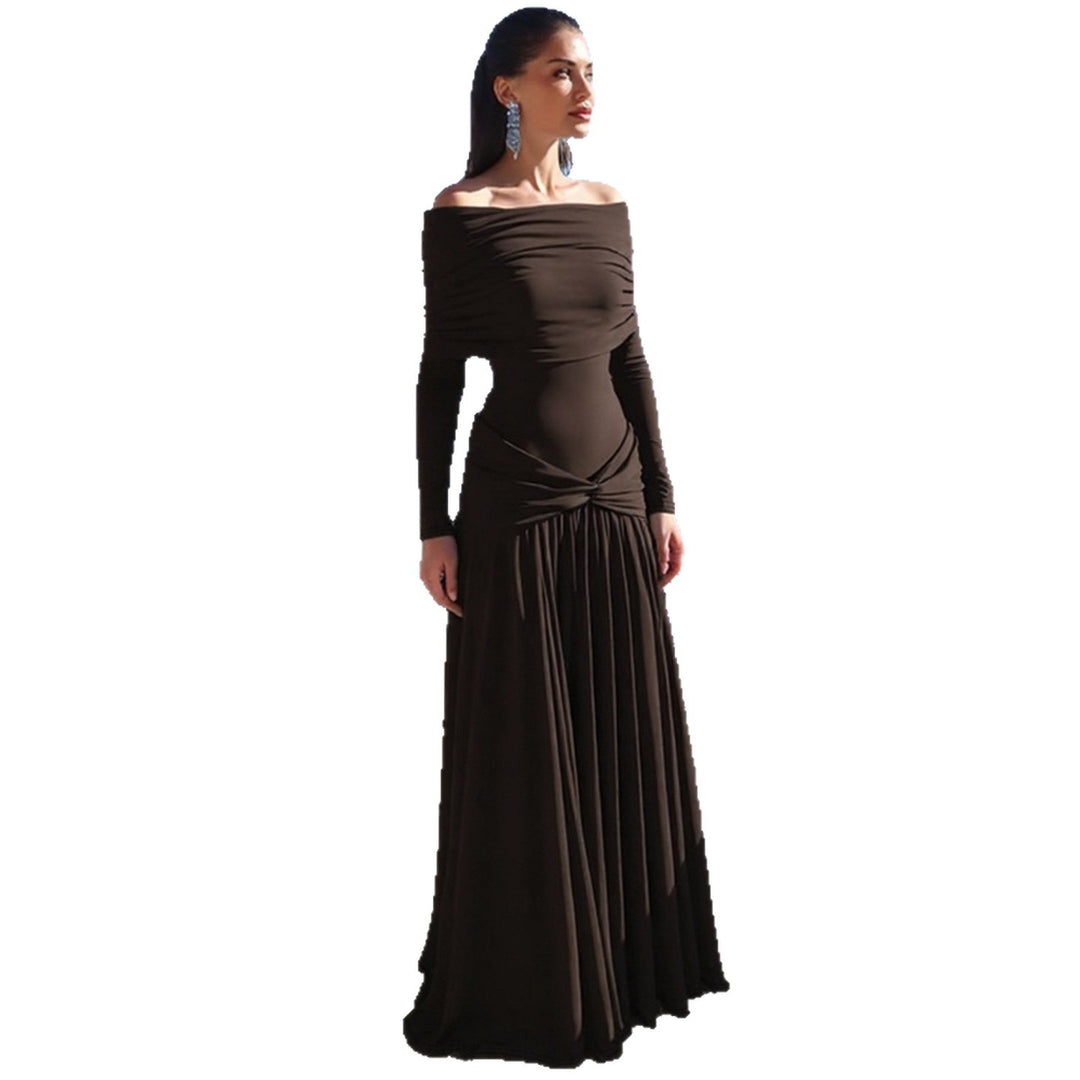 Damen Wickelkleid mit voluminösem Rüschensaum und elegantem Off-Shoulder-Design Drune