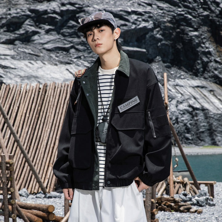 Damen Oversize Utility-Jacke mit Fleece‑Kragen & Multifunktions‑Taschen Drune