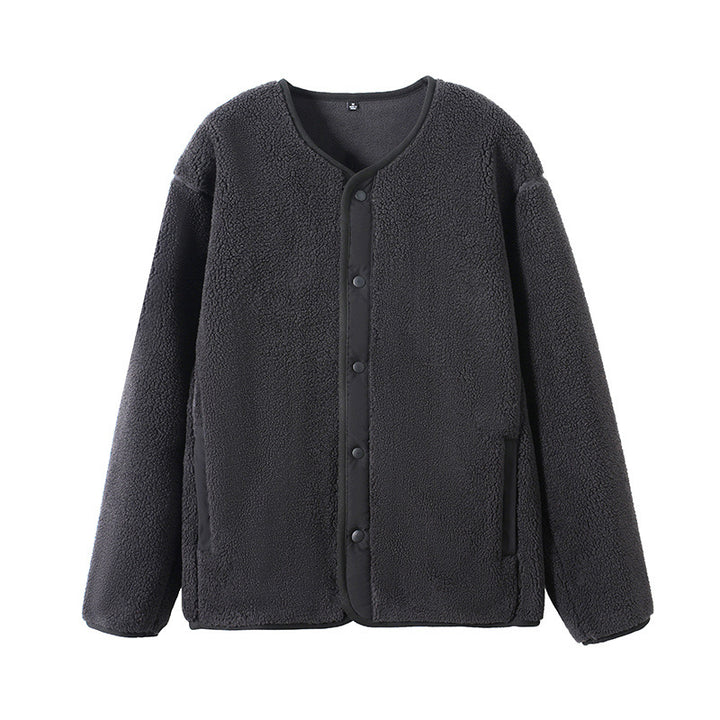 Damen Warm gefütterte Fleecejacke mit Druckknopfverschluss Drune