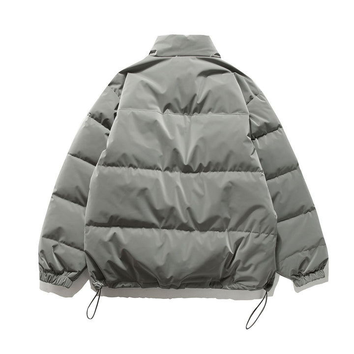 Unisex Kurzer Oversize Stepp-Puffer mit hohem Stehkragen und Kordelzug Drune