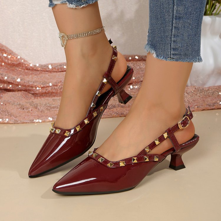 Damen Slingback-Pumps mit Nieten-Design Drune