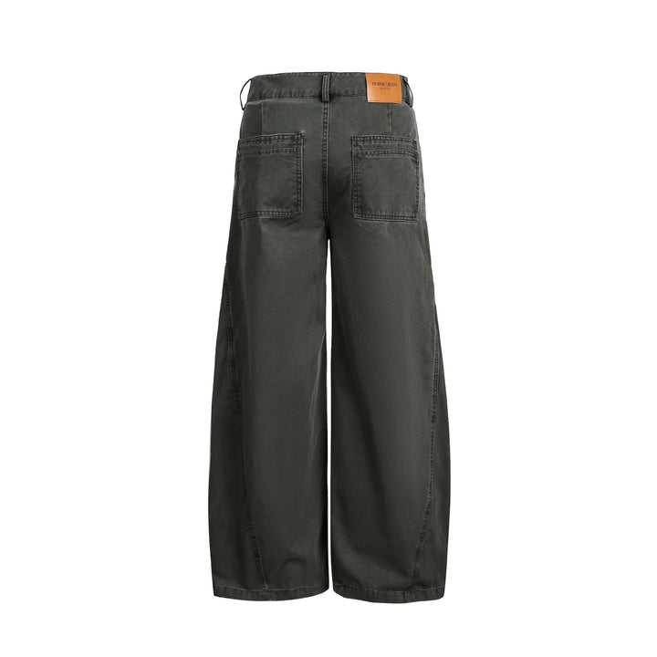Damen Cargohose im Cropped-Schnitt mit weitem Bein und Fransenbesatz Drune