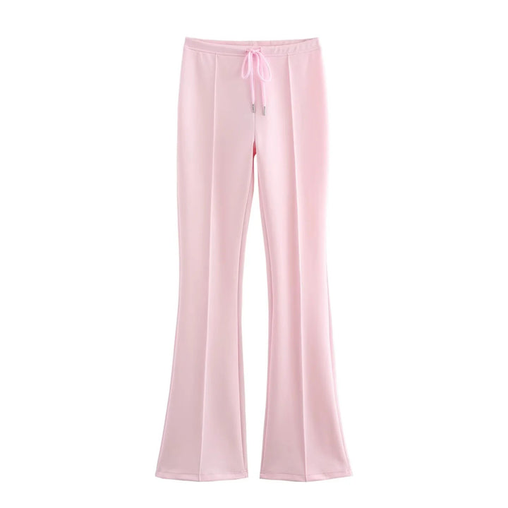 Damen 20+ zweiteiliges Joggingset mit Kapuzen‑Cropped‑Zipjacke und ausgestellter High‑Waist‑Palazzohose Drune