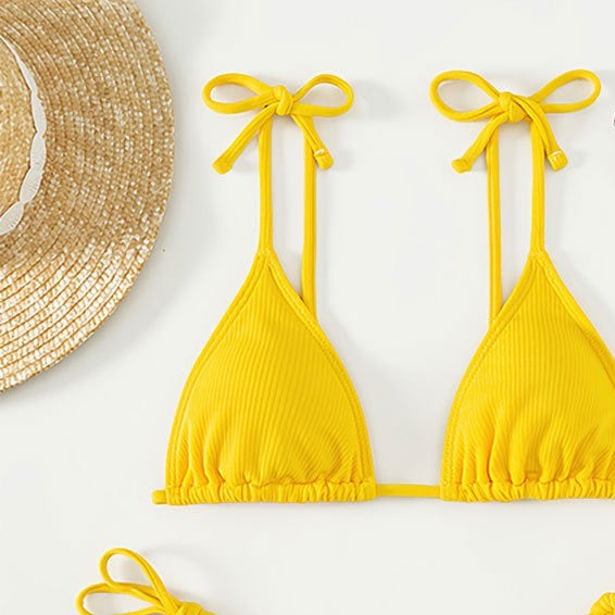 Damen Triangel-Bikini mit verstellbaren Trägern und hohem Beinausschnitt Drune
