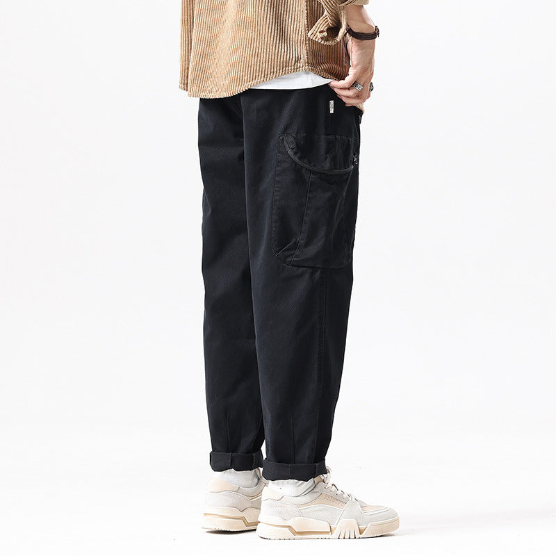 Herren Utility‑Cargo‑Hose im relaxed‑tapered Schnitt mit Elastikbund und großvolumigen Klappentaschen Drune