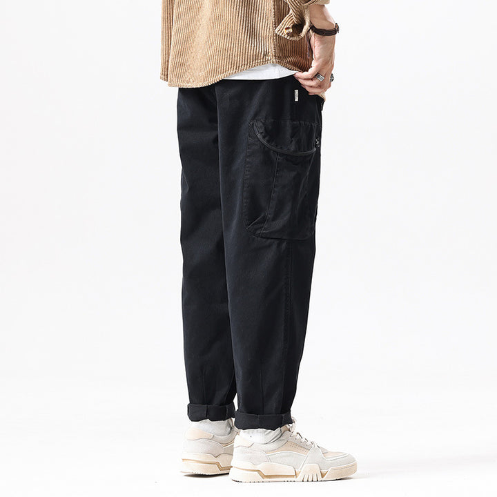 Herren Utility‑Cargo‑Hose im relaxed‑tapered Schnitt mit Elastikbund und großvolumigen Klappentaschen Drune