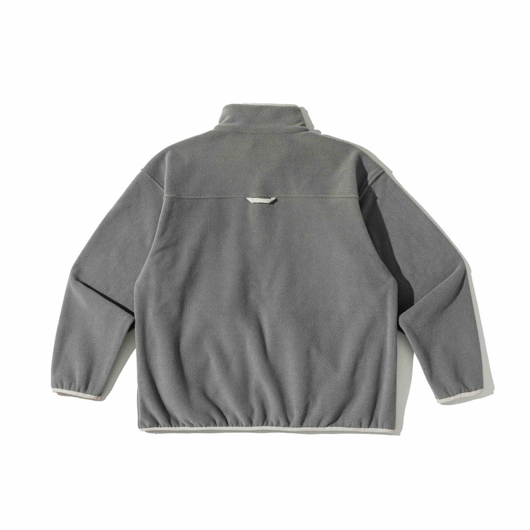 Unisex Fleece-Pullover mit halbhohem Reißverschluss, Kängurutasche und Collegestyle-Stick Drune