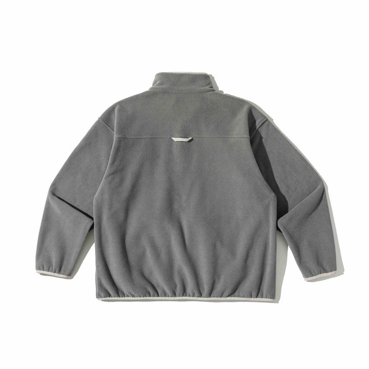 Unisex Fleece-Pullover mit halbhohem Reißverschluss, Kängurutasche und Collegestyle-Stick Drune