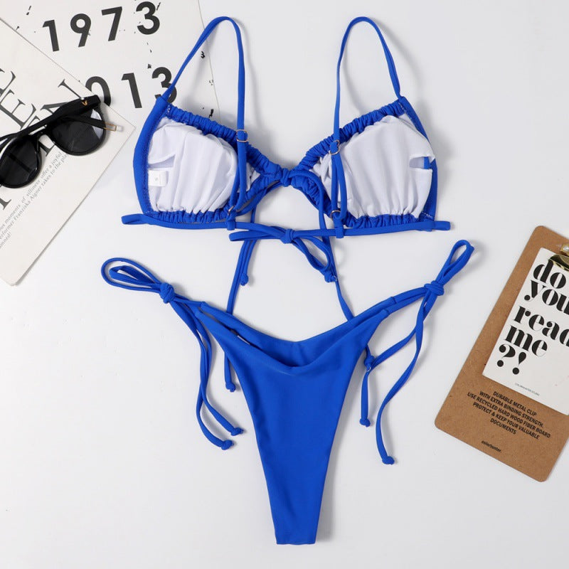 Damen Bikini-Set mit ajustierbaren Bindebändern und modischem Leopardenmuster Drune