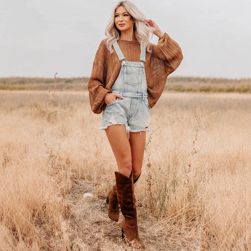 Damen nan oversized gestrickter Pullover mit weitem Boat-Neck, lockerem Mesh-Strick und Ballonärmeln Drune