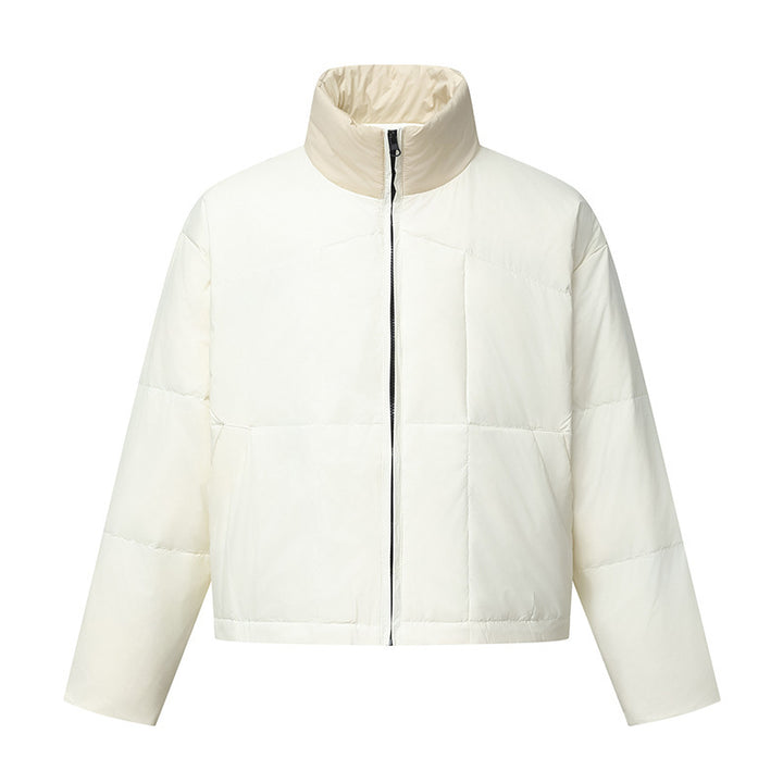Unisex Boxy-Pufferjacke mit Stehkragen in Kontrastoptik und quadratischer Steppung Drune
