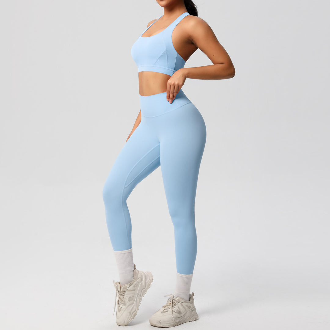 Damen Sport-BH und hochleistungs Leggings Set mit atmungsaktivem Design Drune
