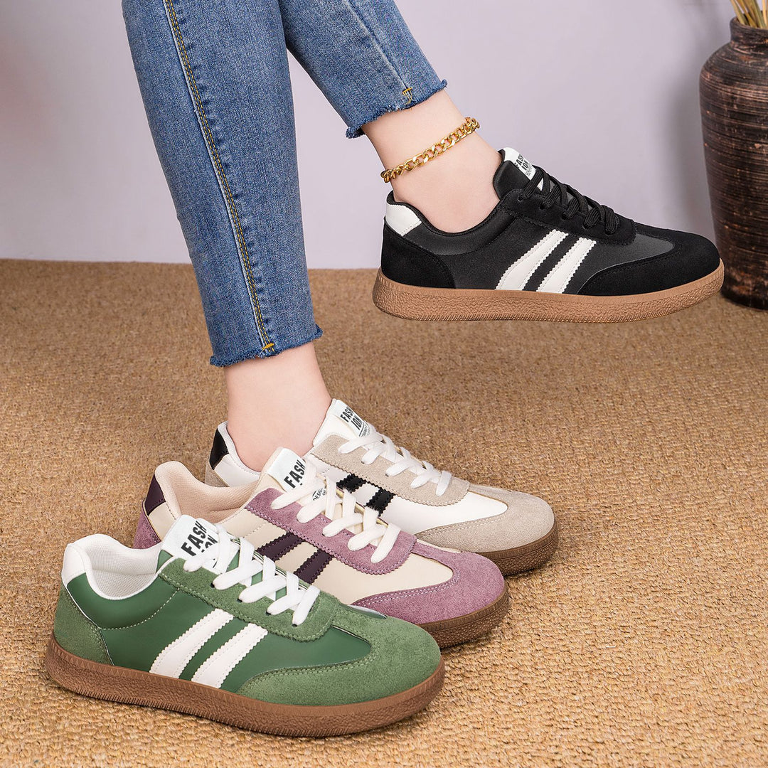Herren nan retro Sneaker mit Velours- und Textilobermaterial, klassischer Drei-Streifen-Optik und profilierter Gumminsohle Drune