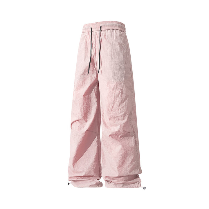 Unisex Weite technische Nylon-Hose mit Kordelzug und verstellbarem Saum Drune