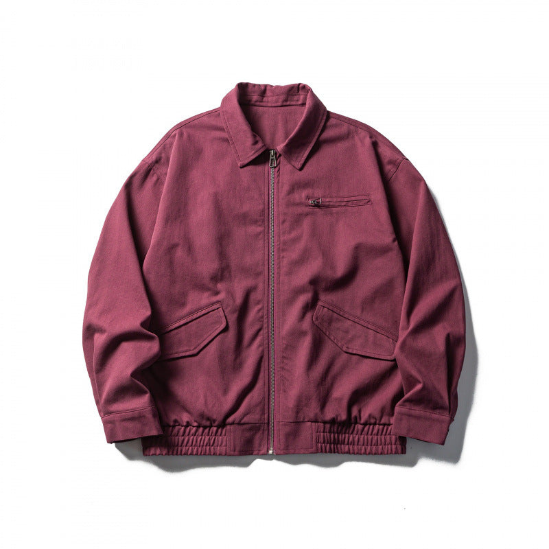 Herren Boxy-Workwear-Jacke mit durchgehendem Reißverschluss, aufgesetzten Pattentaschen und elastischem Bund Drune