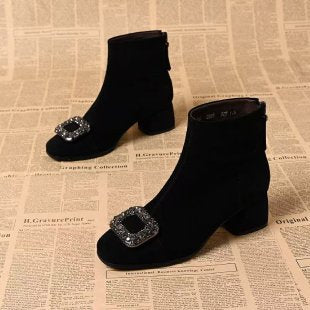 Damen Elegante Stiefeletten mit Schmuckdetails Drune