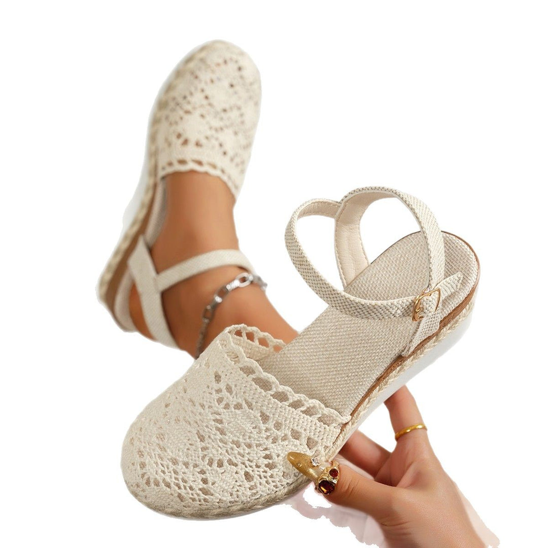 Damen Espadrilles mit raffiniertem Häkel-Design und rutschfester Sohle Drune