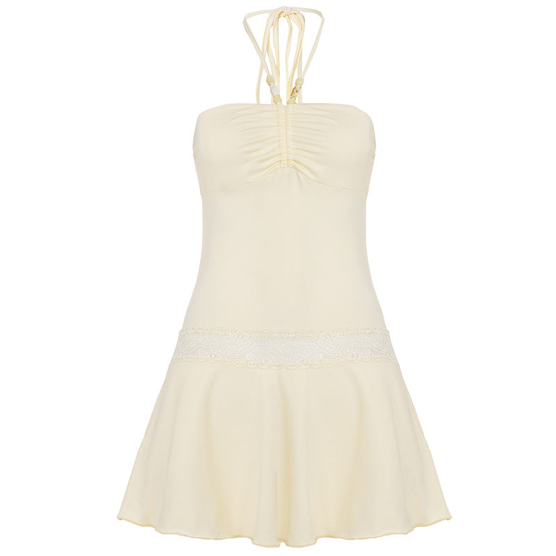 Damen Jumpsuit mit elegantem Schnürdetail und floralem Akzent Drune