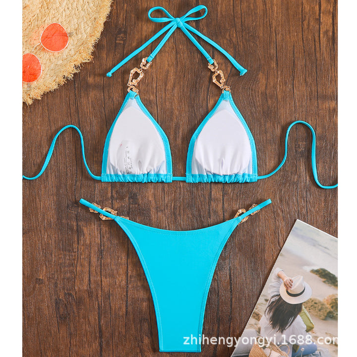 Damen Triangel-Bikini mit schimmernden Anhängern Drune