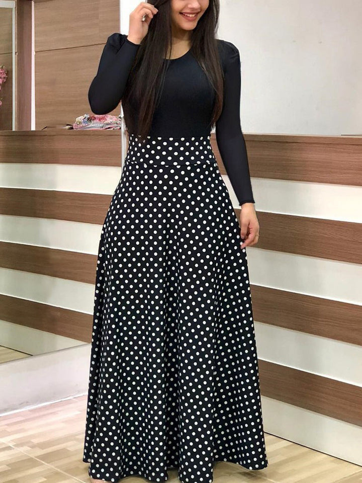 Damen Fließender Maxirock mit hoher Taille und großem Blumenprint Drune