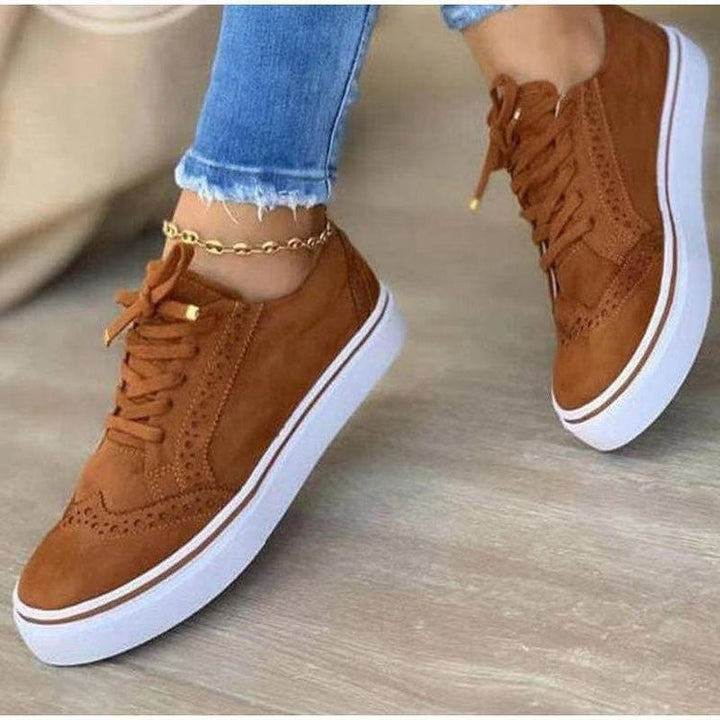 Damen Komfortable Sneaker mit modischem Broguedesign Drune