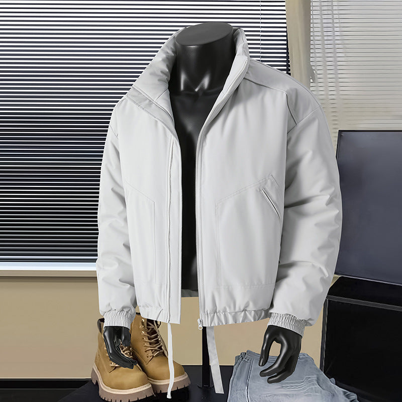 Herren Thermo‑isolierte Kurzblouson‑Jacke mit Stehkragen und Tunnelzugbund Drune