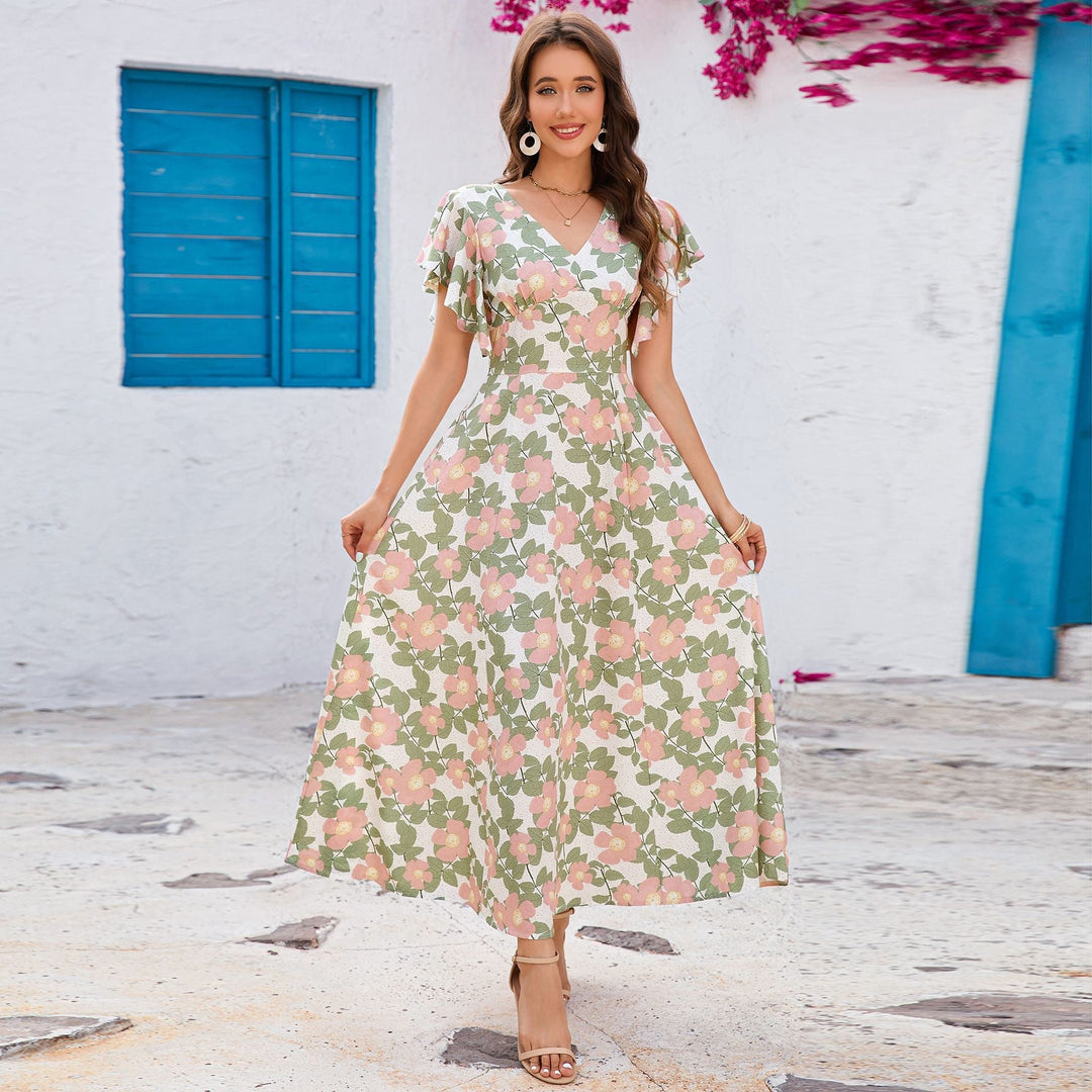 Damen Maxikleid mit Blumenmuster Drune